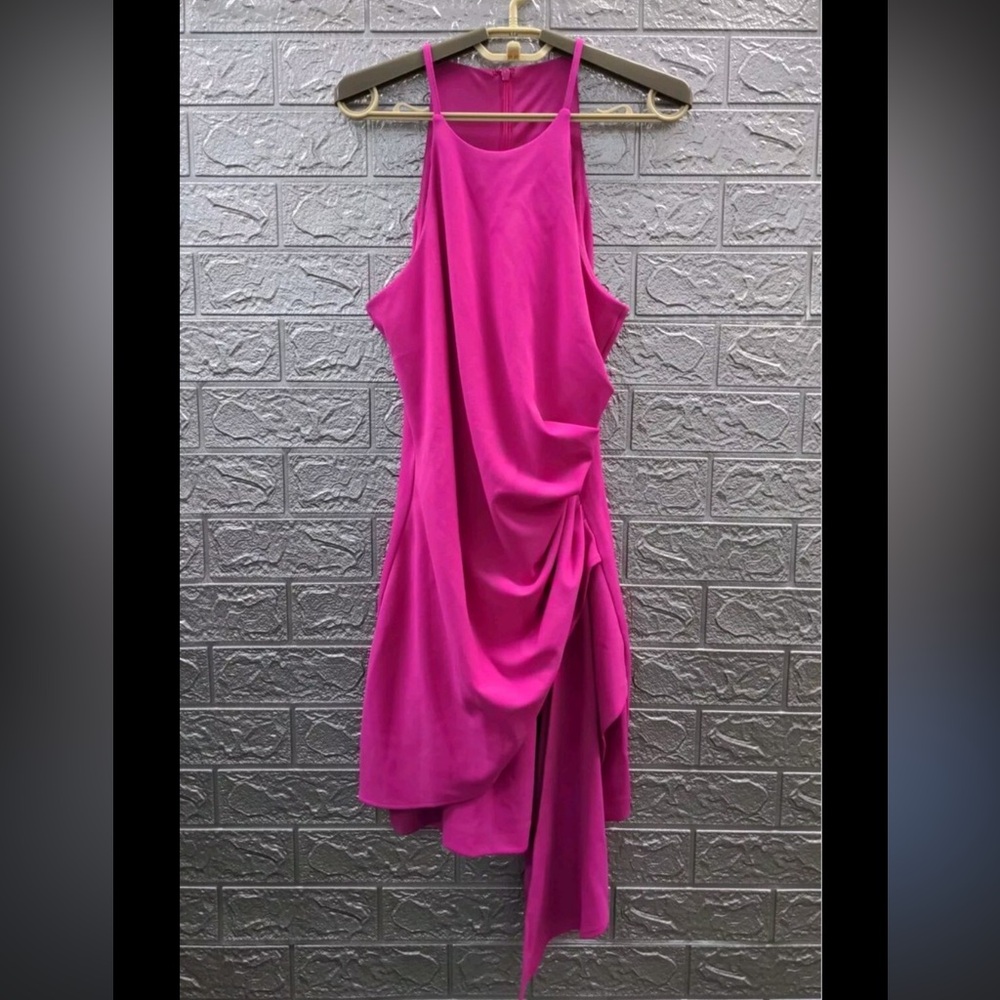 New Vibrant Magenta Asymmetrical Dress